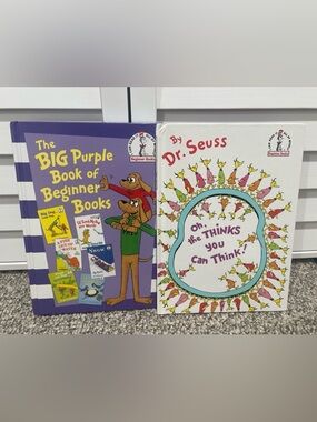 Dr Seuss Book Bundle 2 Beginner Books Big Purple Book + Thinks You Can